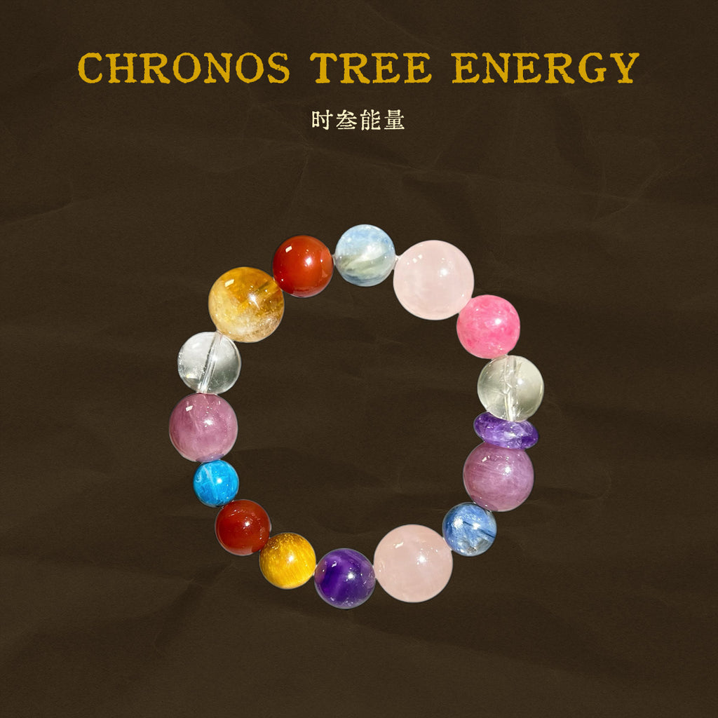 Kyanite｜Rose Quartz｜Amethyst｜Red Agate｜Golden Healer｜Tigerite｜Rhodonite｜Rock Crystal｜Jewelry Bracelet - Chronos Tree Energy