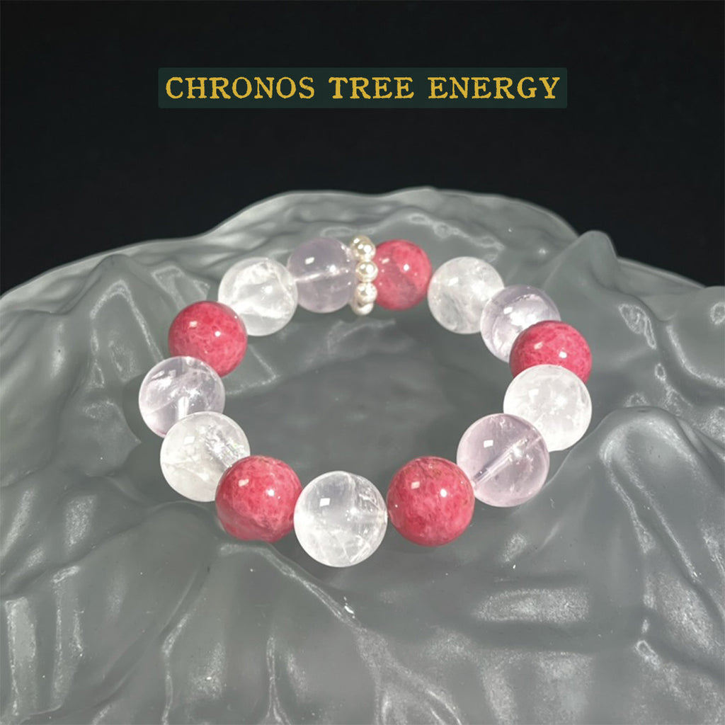 Rhodonite｜Rose Quartz｜Rock Crystal｜Jewelry Bracelet - Chronos Tree Energy