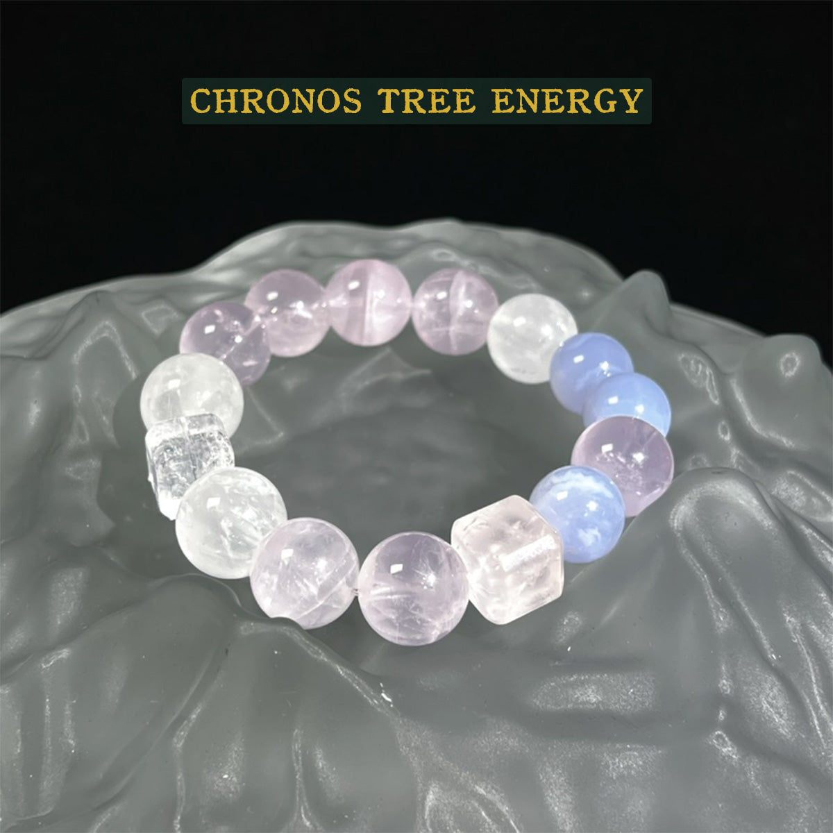 Blue Lace Agate｜Rose Quartz｜Rock Crystal｜Jewelry Bracelet - Chronos Tree Energy