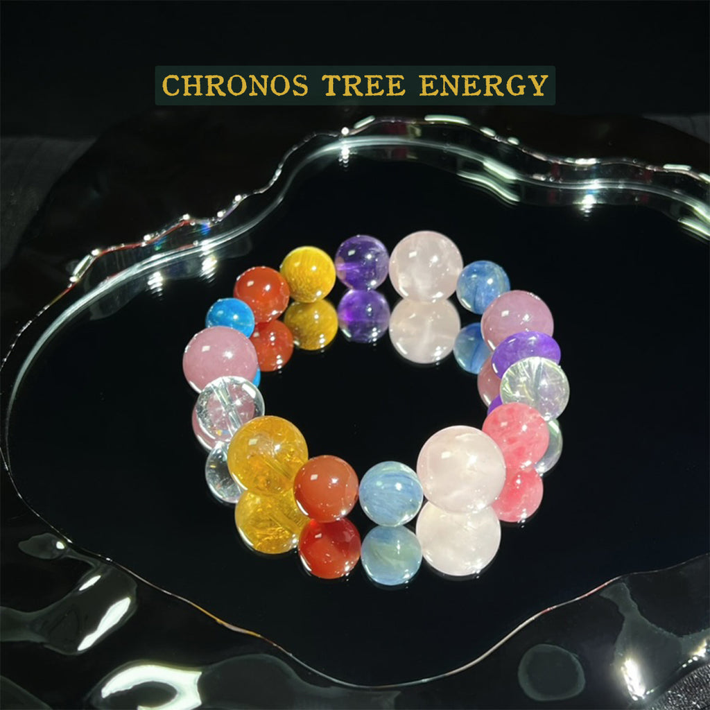 Kyanite｜Rose Quartz｜Amethyst｜Red Agate｜Golden Healer｜Tigerite｜Rhodonite｜Rock Crystal｜Jewelry Bracelet - Chronos Tree Energy