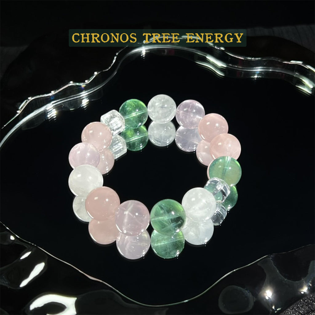 Green Fluorite｜Rose Quartz｜Rock Crystal｜Jewelry Bracelet - Chronos Tree Energy