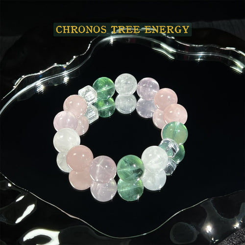 Green Fluorite｜Rose Quartz｜Rock Crystal｜Jewelry Bracelet - Chronos Tree Energy
