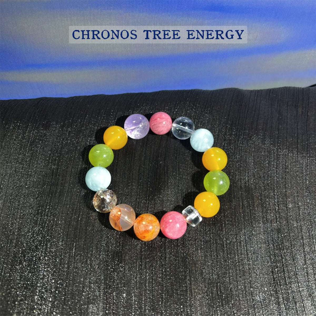 Carnelian｜Amethyst｜Rhodonite｜Aquamarine｜Serpentine Jade｜Rock Crystal｜Hematoid Quartz‌｜Jewelry Bracelet - Chronos Tree Energy