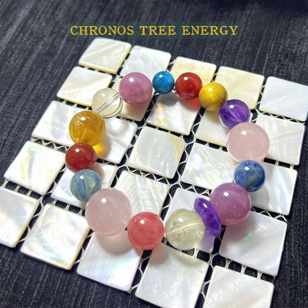 Kyanite｜Rose Quartz｜Amethyst｜Red Agate｜Golden Healer｜Tigerite｜Rhodonite｜Rock Crystal｜Jewelry Bracelet - Chronos Tree Energy