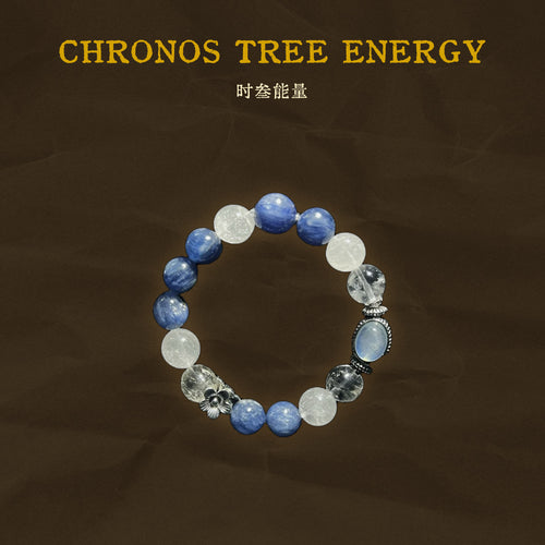 Aquamarine|White Phantom|Rock Crystal|Kyanite|Jewelry Bracelet - Chronos Tree Energy