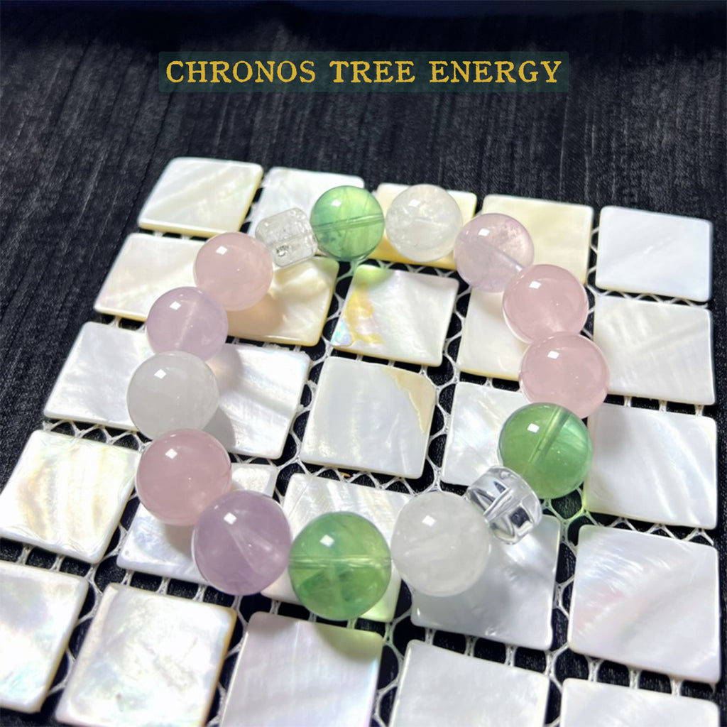 Green Fluorite｜Rose Quartz｜Rock Crystal｜Jewelry Bracelet - Chronos Tree Energy