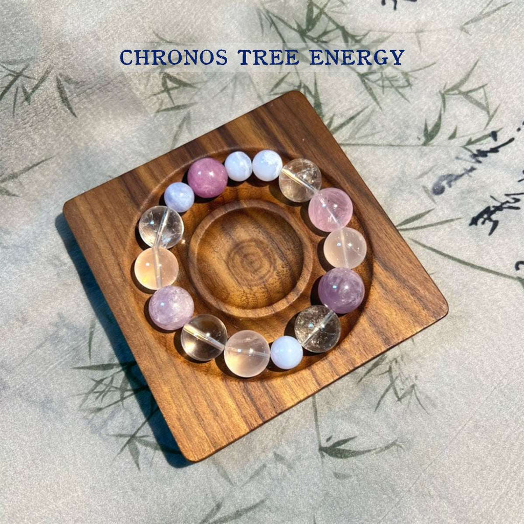 Blue Lace Agate｜Amethyst｜Rock Crystal｜Kunzite｜Jewelry Bracelet - Chronos Tree Energy