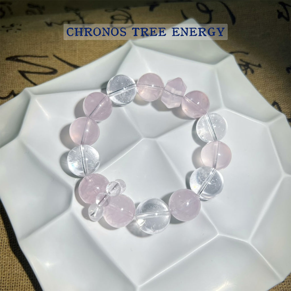Rose Quartz｜Rock Crystal｜Jewelry Bracelet - Chronos Tree Energy