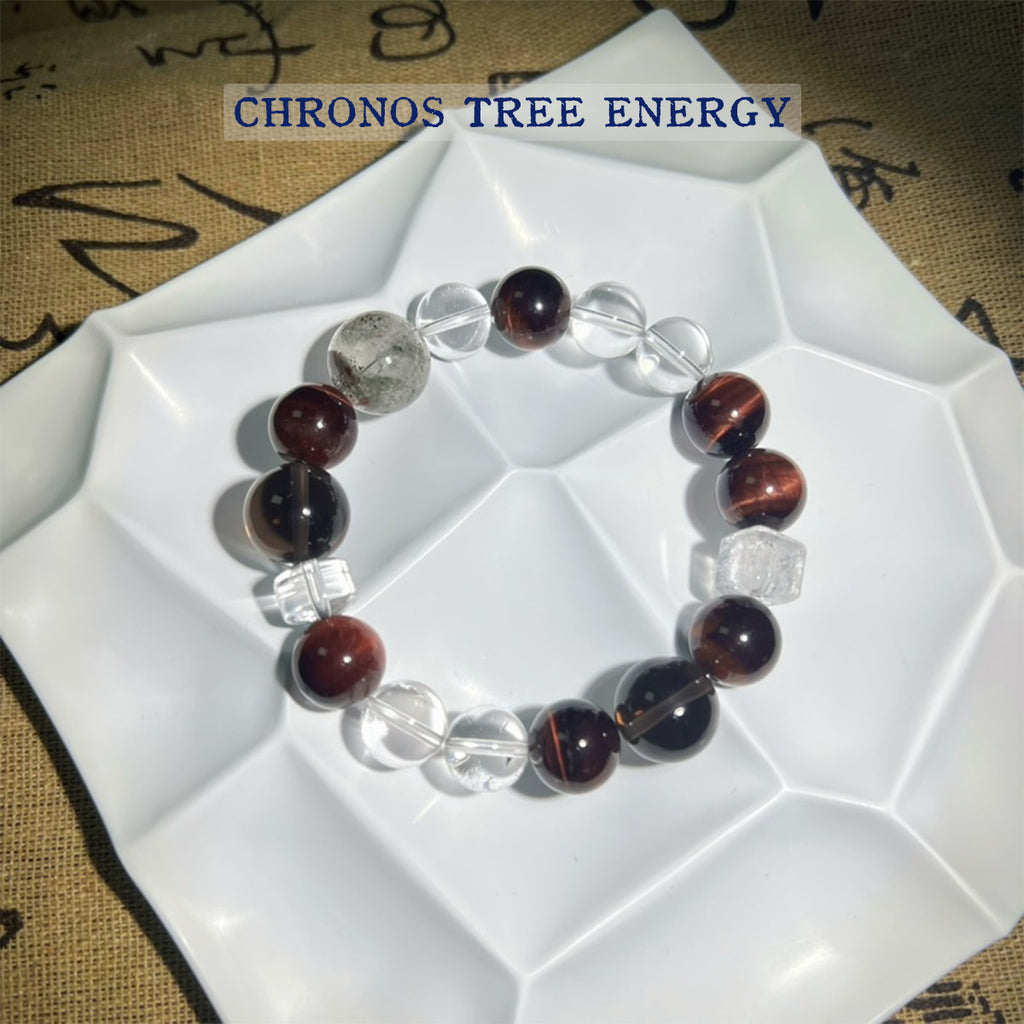 Tigerite｜Smoky Quartz｜Rock Crystal｜Jewelry Bracelet - Chronos Tree Energy