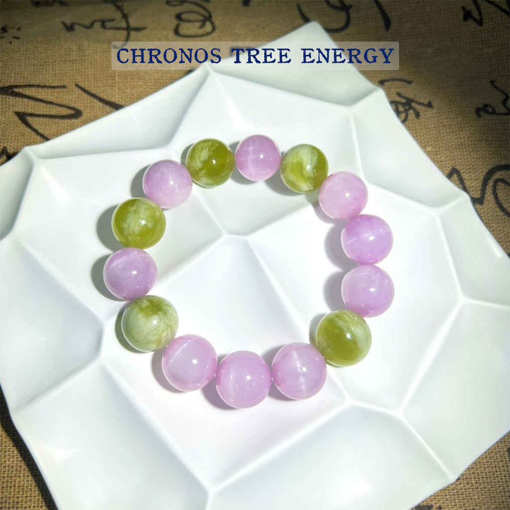 Kunzite｜Serpentine Jade｜Jewelry Bracelet - Chronos Tree Energy
