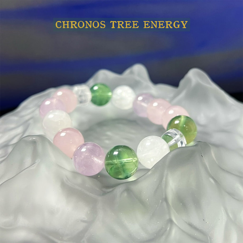 Green Fluorite｜Rose Quartz｜Rock Crystal｜Jewelry Bracelet - Chronos Tree Energy