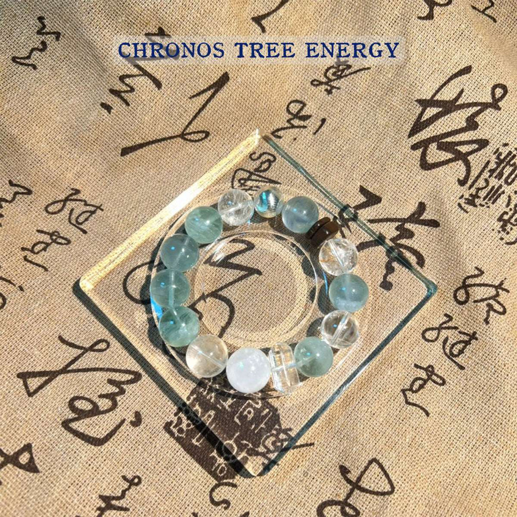 Green Fluorite｜White-Phantom｜Rock Crystal｜Jewelry Bracelet - Chronos Tree Energy