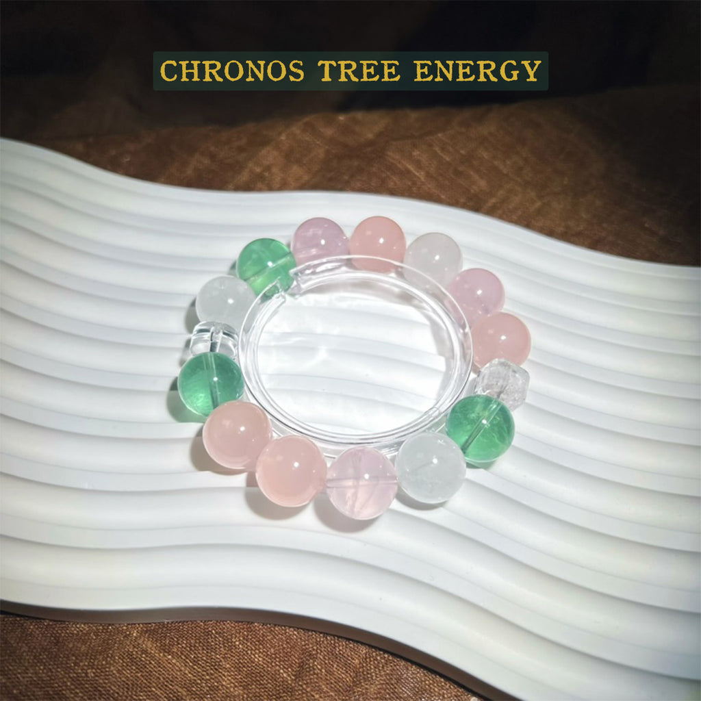 Green Fluorite｜Rose Quartz｜Rock Crystal｜Jewelry Bracelet - Chronos Tree Energy