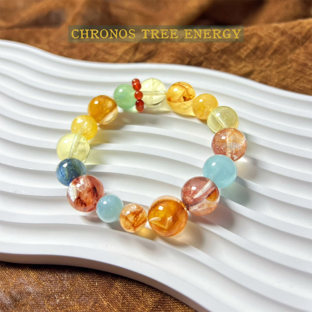Hematoid Quartz｜Golden Healer｜Aquamarine｜Citrine｜Kyanite｜Jewelry Bracelet - Chronos Tree Energy