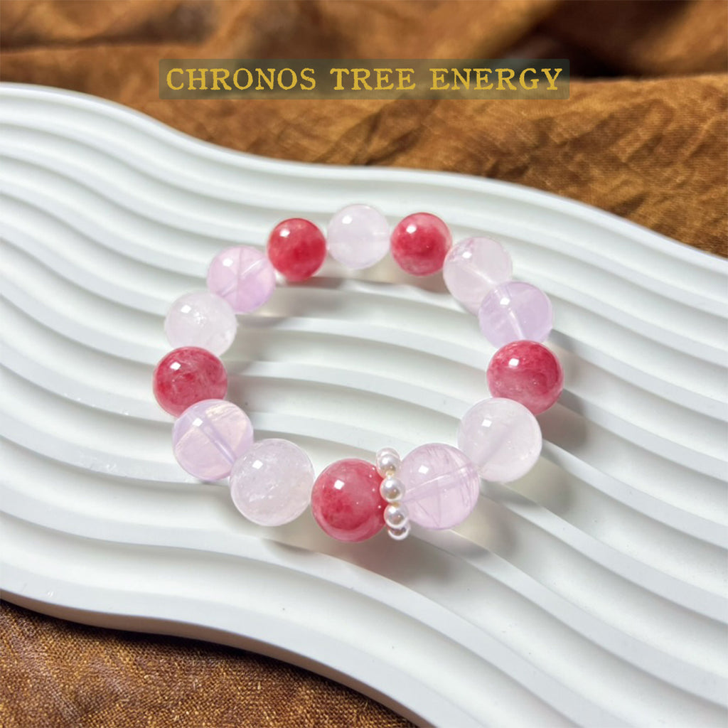 Rhodonite｜Rose Quartz｜Rock Crystal｜Jewelry Bracelet - Chronos Tree Energy