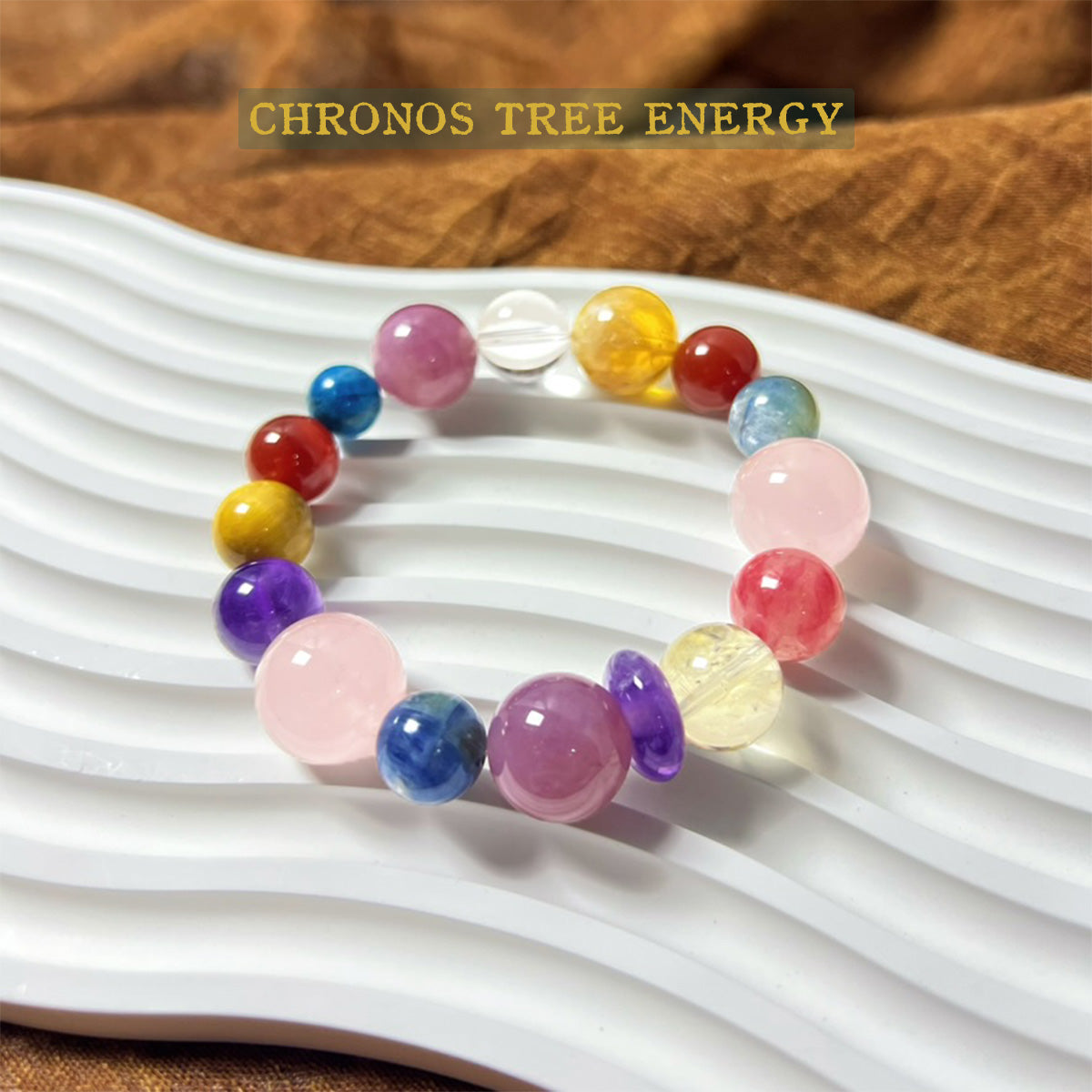 Kyanite｜Rose Quartz｜Amethyst｜Red Agate｜Golden Healer｜Tigerite｜Rhodonite｜Rock Crystal｜Jewelry Bracelet - Chronos Tree Energy