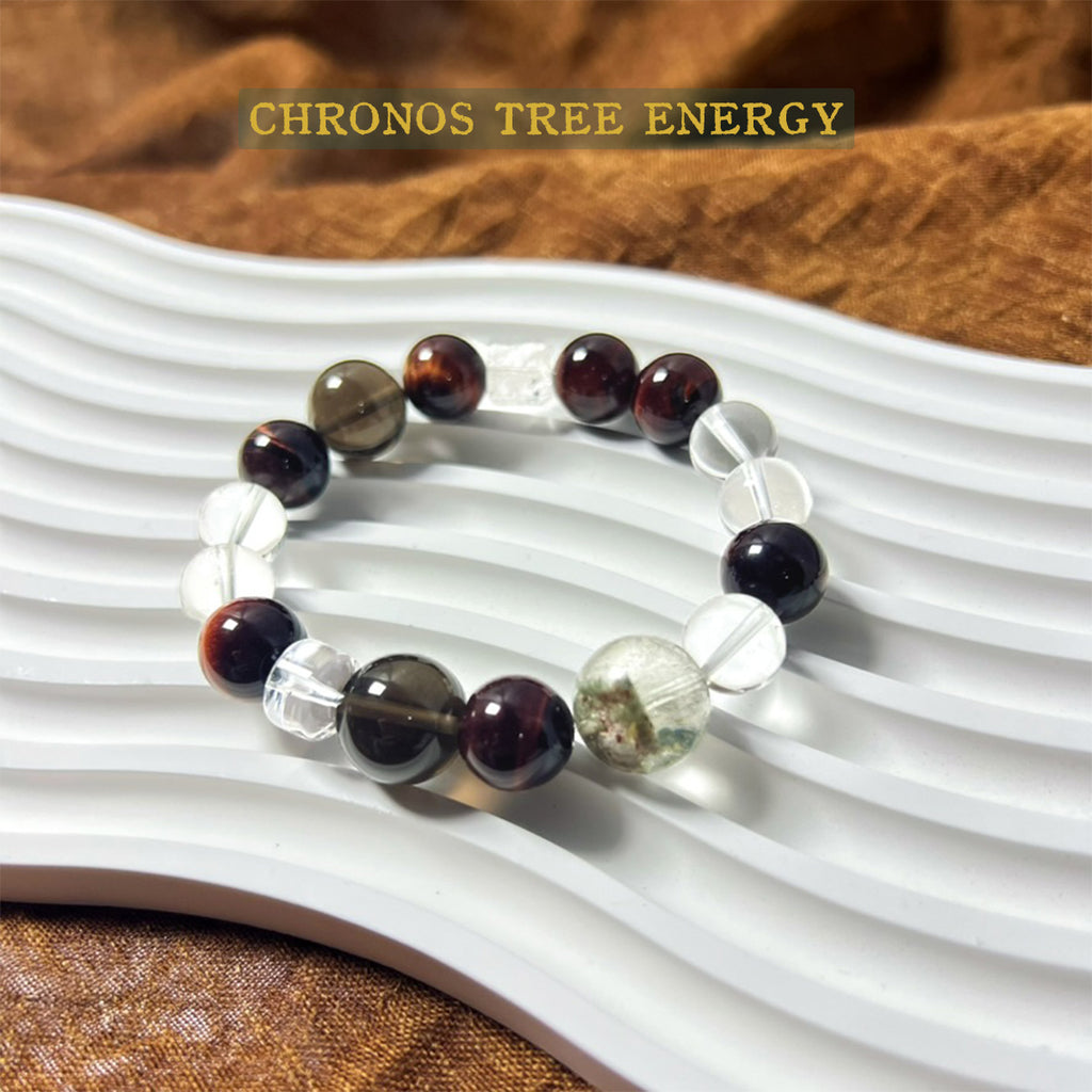 Tigerite｜Smoky Quartz｜Rock Crystal｜Jewelry Bracelet - Chronos Tree Energy